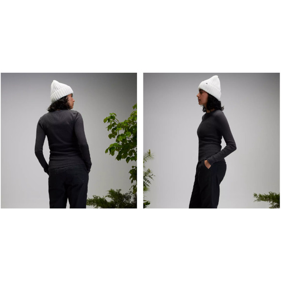 NWT Alpine Design Women's Peak Long Sleeve Waffle Shirt XS Midnight Black Reg 44 - Picture 7 of 7